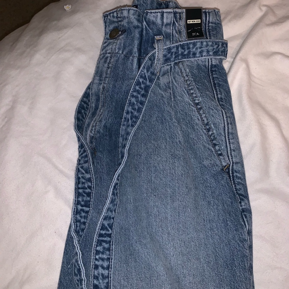Paper bag mom jeans
